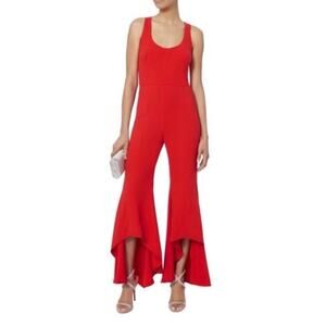 Intermix Gabrielle Ruffle Jumpsuit Red Size 4